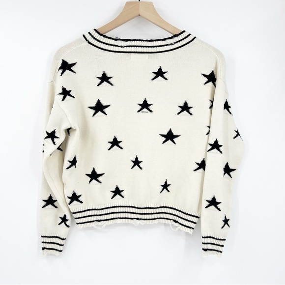 Altar'd State Thrashed Star Crop Sweater Size XS Distressed - Picture 2 of 4